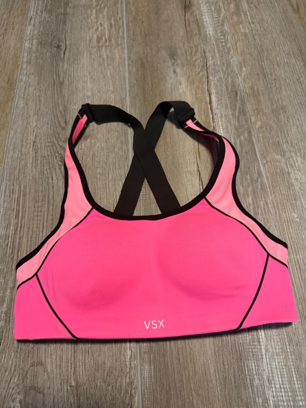 VSX Sport Hot Pink & Black Padded Crossback Sports Bra